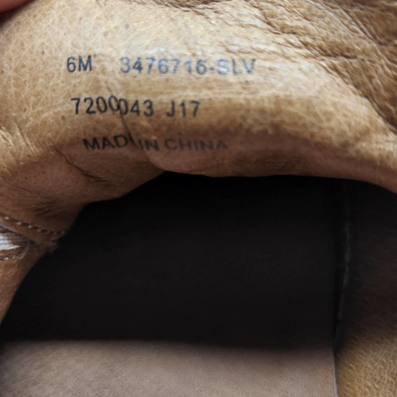 Frye Womens Lena Zip Mule Slip On Sneakers 6M Metallic Silver Leather Platform - Picture 10 of 10